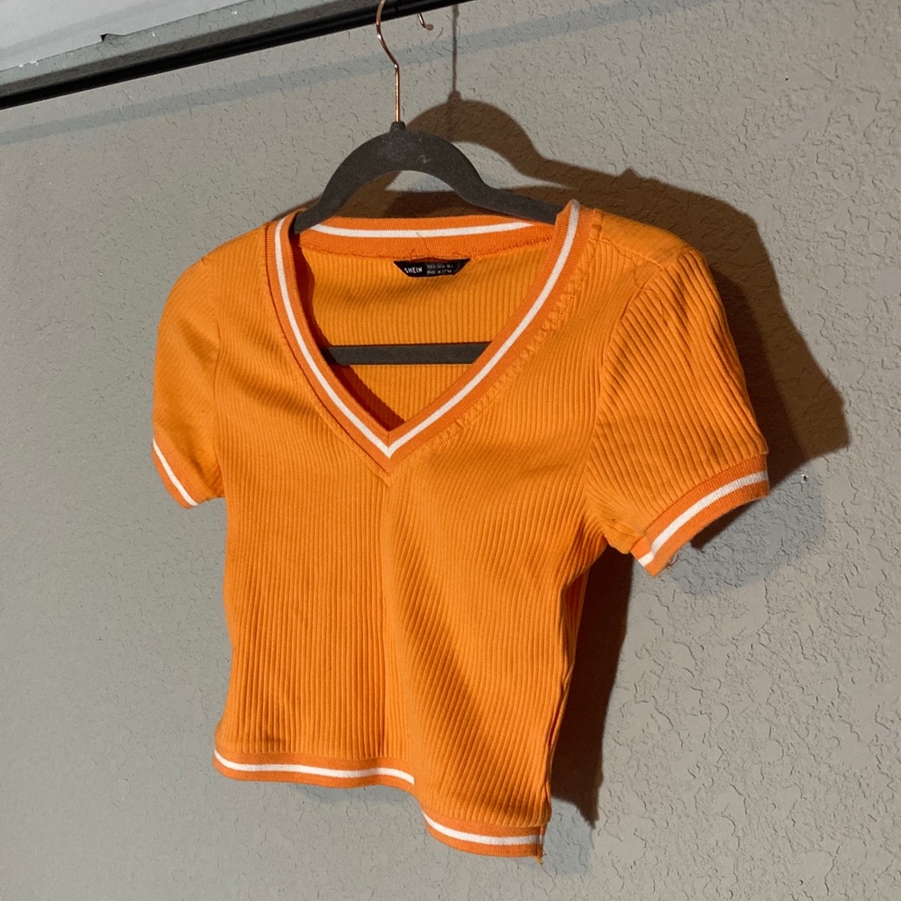 Orange Sport-Style Crop Top
